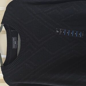 SHAQUILLE O'NEAL MENS BIG AND TALL BLACK LONG SLEEVE PULLOVER SWEATER SIZE LT